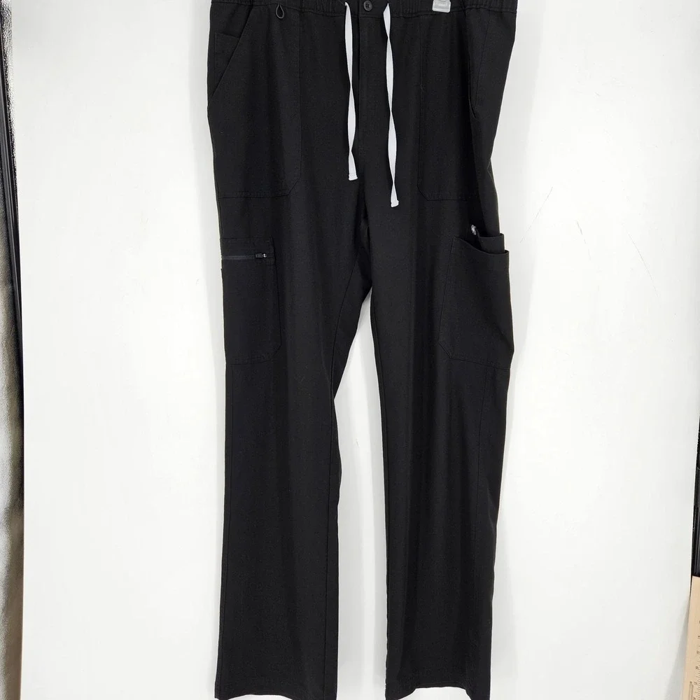 FIGS Scrub Pants Mens XXL Tall Technical Collection Cairo Drawstring Black